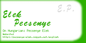 elek pecsenye business card